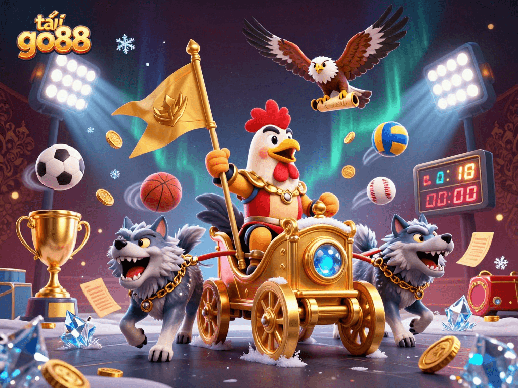 Bet on your success with tải go88 in this vibrant, action-packed illustration bursting with casino excitement.