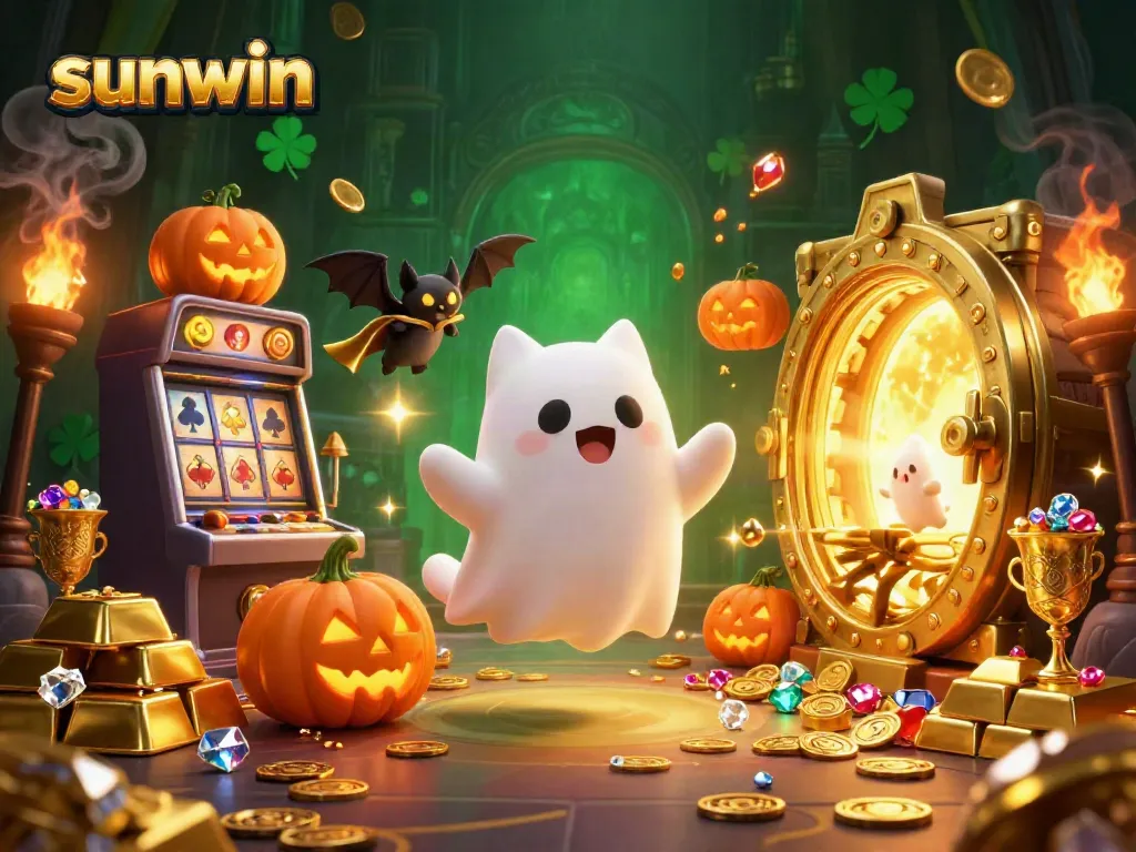 Experience thrilling gameplay with sunwin, featuring a ghost cat and fortune in a haunted casino
