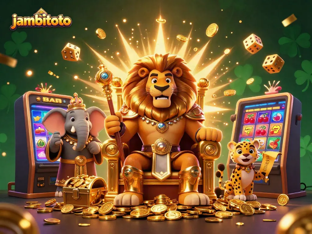 Experience the thrill of winning at jambitoto, illustrated with vibrant casino characters in action.