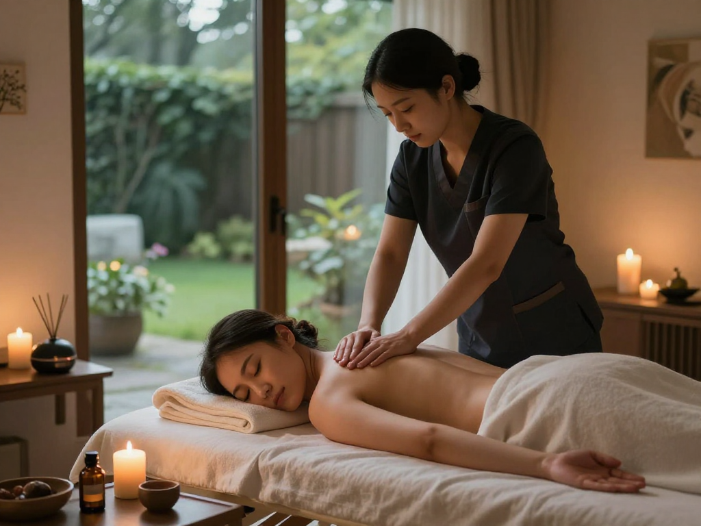 Experience 시흥출장안마 with professional Swedish massage therapy in a peaceful home setting, highlighting relaxation and comfort.