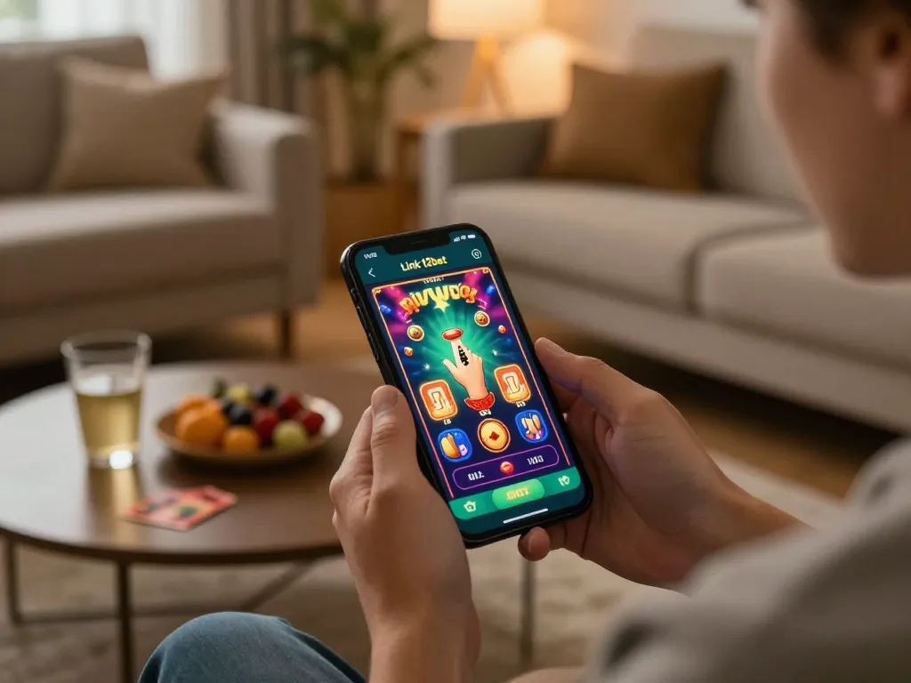 Tham gia ứng dụng Link 12bet từ nhà, thể hiện trải nghiệm chơi game trực tuyến sống động.
