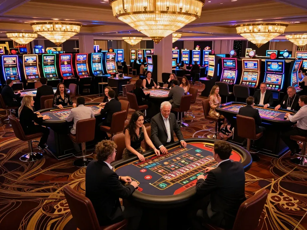 Players enjoying roulette at SC88SEO's vibrant Vegas casino atmosphere full of excitement
