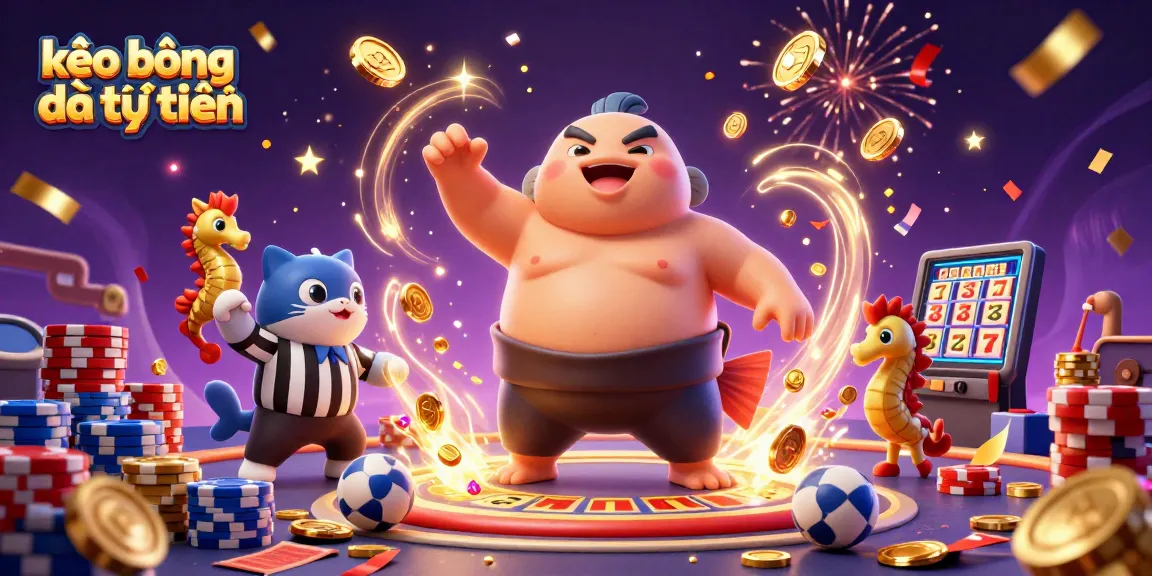 Experience kèo bóng đá trực tuyến with a whimsical underwater sporting scene featuring vibrant characters and casino elements.