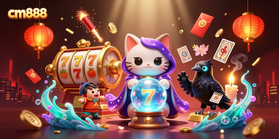 Experience cm888's vibrant online casino scene with captivating mystical characters and energetic gaming elements.