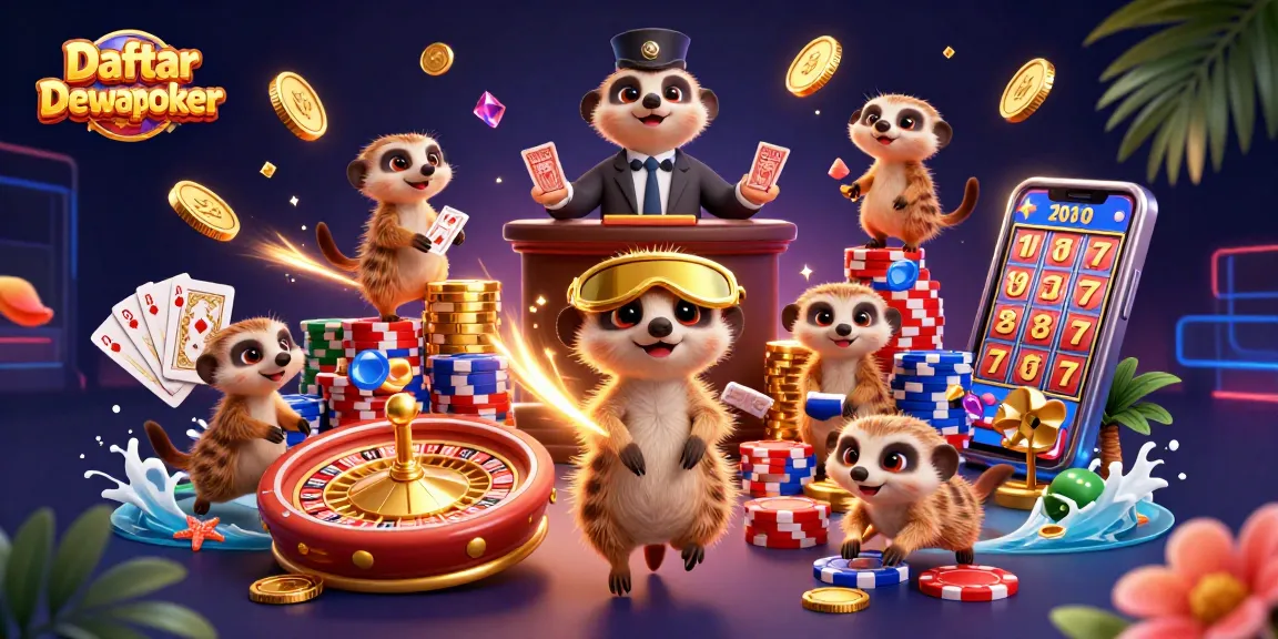 Experience Daftar Dewapoker with vibrant 3D meerkat casino action and dynamic game elements